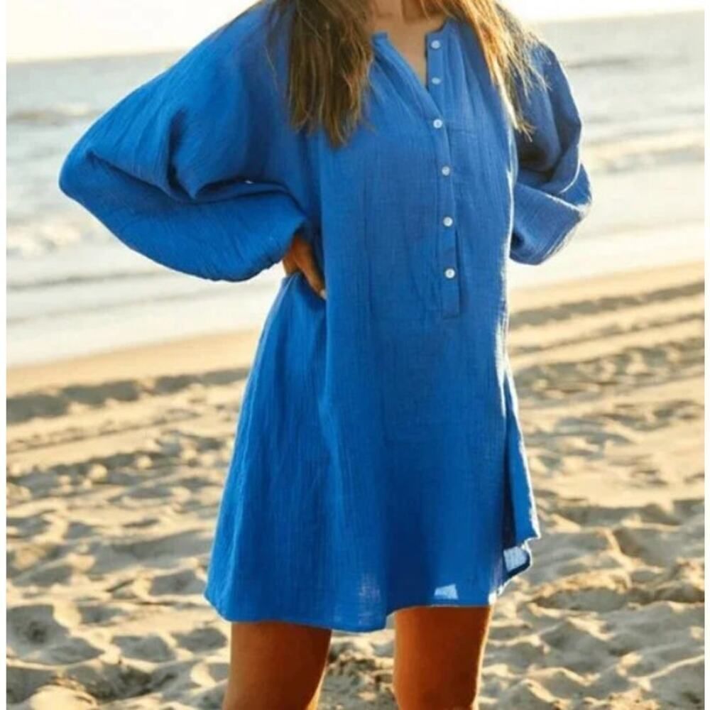 NWT Citrine Swim Kate Dress in Caribbean Blue Sz. XS